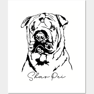 Chinese Shar Pei dog lover portrait Posters and Art